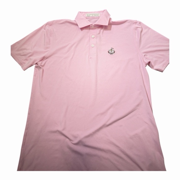 Holderness & Bourne Pink Striped Short Sleeve Golf Polo Shirt Men's Size M - Picture 6 of 8